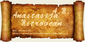 Anastasija Mitrovčan vizit kartica